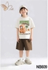 Bộ cộc tay Capybara Kissimmee Nabi áo trắng quần short nâu