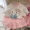 Bộ cotton cộc tay 3D mẫu Pony hồng, Thỏ tím, Hello Kitty...5 mẫu cho bé