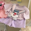 Bộ cotton cộc tay 3D mẫu Pony hồng, Thỏ tím, Hello Kitty...5 mẫu cho bé