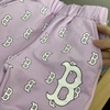 Bộ cotton dài tay nỉ da cá MLB tím