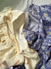 Bộ cotton cộc tay Hàn dư 2 màu tím quả dứa, vàng que kem cho bé