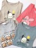 Bộ cotton dài tay Beemon 4 mẫu Melody hồng, Pochacco be, xanh, Capybara xám