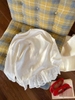 Áo cotton dài tay màu trắng AMBB thêu nơ mix ren