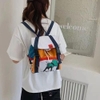 Balo Zara mẫu Mickey Goofy phối xanh cam