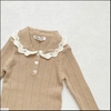Bodysuit len tăm cổ hoa hai màu hồng, nâu