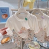 Bộ quần áo DEERKIDS tay lửng phối ren quần dài nhiều mẫu
