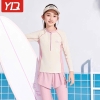 Bộ bơi dài tay kéo khóa chữ Sure 2 màu xanh, hồng