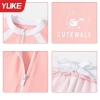 Bộ bơi Yuke Cute Wale bé gái dài tay 3 món áo khoác, áo bra, quần sooc màu hồng