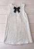 Váy tweed H&M mỏng sát nách trắng kem có nơ đen