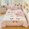 Chăn ga Hello kitty moew moew 3 màu hồng, xanh dương, xanh lá