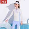 Bộ bơi dài tay kéo khóa chữ Sure 2 màu xanh, hồng