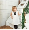 Váy tweed H&M mỏng sát nách trắng kem có nơ đen