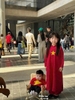 Áo dài lụa sao vàng màu đỏ cho bé gái