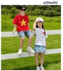 Áo phông 9-14Y cộc tay WINWIN màu đỏ họa tiết sao vàng Việt Nam
