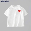 Áo phông 3-14Y WinWin trắng trái tim ngực cho bé