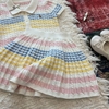 Bộ áo cộc tay chân váy len dệt kim sắc màu pastel