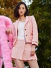 Áo khoác MAJE blazer dạ tweed hồng