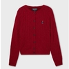 Áo len cardigan Who.a.u đỏ cài cúc cổ tròn