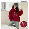 Áo nỉ da cá hoodie Winwin đỏ ngựa chữ Sattish