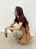 Áo len dệt polo cộc tay Zara đỏ đô Burgundy