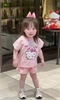 Set 2 bộ cotton cộc tay Kitty nơ màu hồng, be cho bé gái