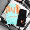Bộ cộc tay loang New York Nike nhiều màu quần sooc đen