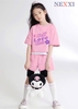 Bộ cộc tay quần sooc hồng nhạt NEXXI Self love club