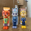Set 3 bàn chải Zootopia có nắp cáo cam, báo vàng, thỏ tím