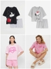 Bộ cotton H&M cộc tay size đại Mẹ&Bé 5 mẫu Mickey đen, bắp rang bơ, Snoopy ghi, Barbie hồng
