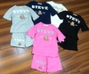Bộ cotton H&M cộc tay Steve gấu 5 màu navy, hồng, đen, kem ghi