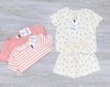 Set 3 bộ cotton tăm co giãn màu kem, cam bé gái