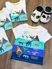 Áo phông cotton cộc tay hình khủng long Little Bitty