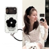 Combo 3 món ốp case hoa chấm bi (ốp + charm+ dây)