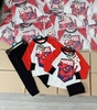 Bộ cotton dài tay Marvel Spiderman áo raglan trắng-đỏ