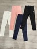Quần legging thun Beemon thêu gấu 5 màu trắng, navy, tím than nhạt, đen, hồng