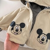Áo khoác kaki mềm Mickey 2 mặt màu be nâu cho bé