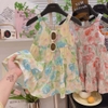 Váy lanh hai dây 6 mẫu cho bé gái