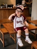 Bộ thể thao cộc tay cổ tàu Brooklyn 07 màu đỏ và Players 98 đen KÈM MŨ