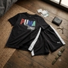 Bộ cộc tay thể thao ĐEN sọc trắng Puma size đại