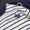 Bộ nỉ kẻ ngang navy xám thêu cún
