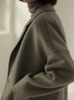 Áo ICICLE khoác dạ blazer dáng dài màu rêu đậm