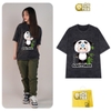 Áo phông ĐEN cotton cộc tay loang IOSTEE Baby Three Panda