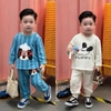 Set 2 bộ cotton dài tay puppy BCD KIDS tông xanh, trắng