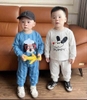 Set 2 bộ cotton dài tay puppy BCD KIDS tông xanh, trắng