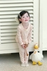 Set 2 bộ cotton dài tay đính nơ màu 2 màu xanh, hồng