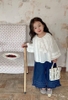 Bộ vintage sơ mi thô trắng dài tay mix quần jean viền bèo ống loe Hi.Sun