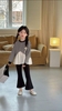 Quần legging ống loe màu đen cho bé gái