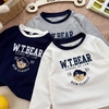 Set 3 áo cottn dài tay thêu đáp hình gấu W.T.BEAR