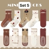 Set 5 đôi tất chống trơn trượt 10 mẫu cho bé trai, bé gái