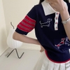 KGP - Áo Thom dệt kim 3 màu trắng, navy, ghi 2 dáng cổ